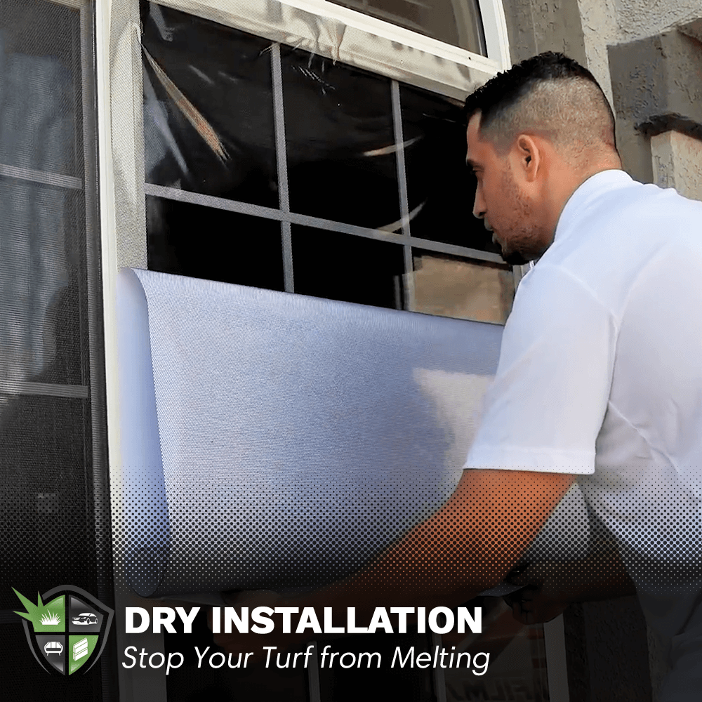 Dry Installation anti reflective window film being installed 